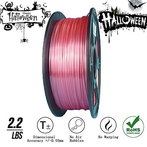 SunTop PLA Filament d'impression 3D 1,75 mm Rouge Soie Rohs Compliance, Bobine de 1 kg (2.2lbs) Précision dimensionnelle +/- 0,03 mm
