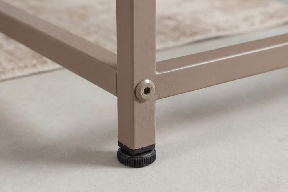 Riess Ambiente Couchtisch DURA Steel 70cm - Greige - Metall | Stauraum, als Beistelltisch nutzbar, langlebig, flexibel kombinierbar, 20 kg Belastbarkeit, Ablagefläche