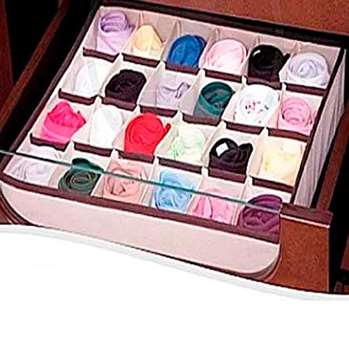 Kit 10 Organizador de Gavetas TNT 24 Espaços Para Calcinhas Cuecas Meias Lingerie 5882
