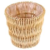 Matériaux écologiques : fabriquée en rotin naturel et en plastique résistant, cette poubelle panier est respectueuse de l'environnement tout en étant douce et sans danger pour un usage quotidien. poubelle décorative pour salle de bain, petite poubelle de salle de bain