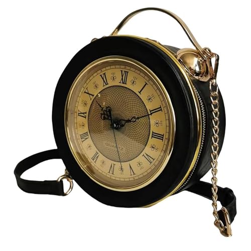 Image of Women PVC Clock Shaped Handbag Crossbody Shoulder Bag Clock Purse