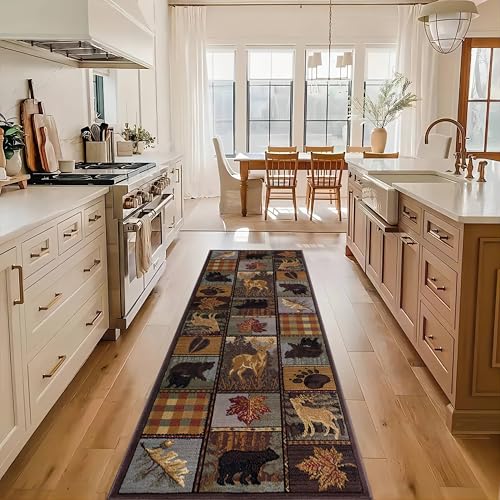 Rusticcabinbearrunnerrug2x7ftlodgewildlifebearmoosearearuganimalsplantsmapleleafprintcarpetcountrystylefloormatswashablehallwayrugsnonslipentrancerunnerfloorcarpet  Urban Country Home Decor Rustic cabin bear runner rug 2x7ft lodge wildlife bear moose area rug animals plants maple leaf print carpet country style floor mats washable hallway rugs non slip entrance runner floor carpet  urban country home decor