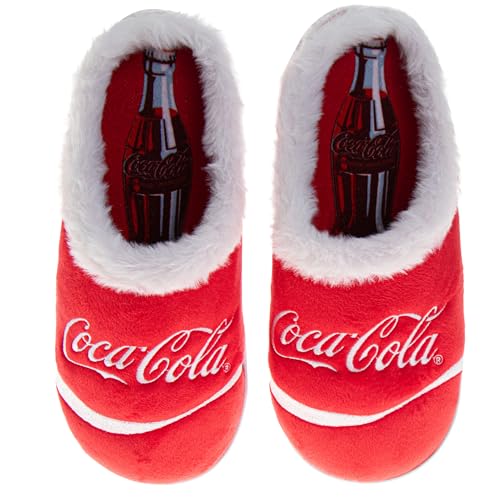 Josmo Coca-Cola Plush Clog Slippers For Men Diet Coke Classic Coke Slip On Indoor Outdoor Slipper-Red White Size 1112 Adult