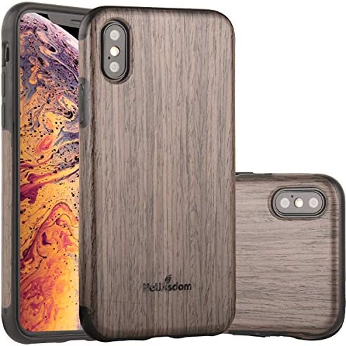 Newisdom Iphone X Xs Case Wood, New Iphone X Xs Wood Case Unique Thin Slim Soft Protective Anti-Shock Shockproof (5.8" Iphone 2018 Blackrose)