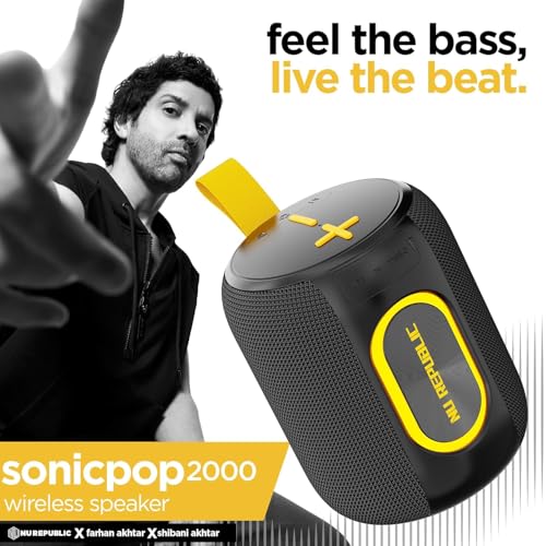 Image of Nu Republic Sonicpop 2000 Wireless Speaker 16W Output, 6 Hrs Playtime, 66mm Dynamic Driver, Multi RGB Led Lights (Black)