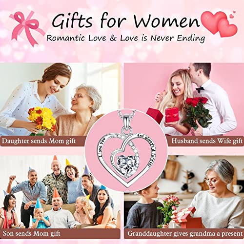 Mothers Day Necklace Gifts From Daughter, Unique Sterling Sliver Birthstone Mom Necklace Happy Valentines Day Anniversary Aunt Mothers Day Gifts For Mom Grandma Daughters Sister Wife Friends Stepmom #TOP5