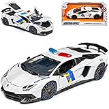 Lamborgihini Aventador SV Coupe State Trooper Police Weiss Polizei Ab 2011 1/24 Jada Modell Auto