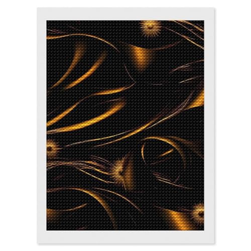 Peinture diamant à faire soi-même déco murale maison fond noir doré