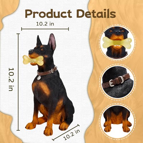 Estatua de Doberman para interior en resina miniatura 2