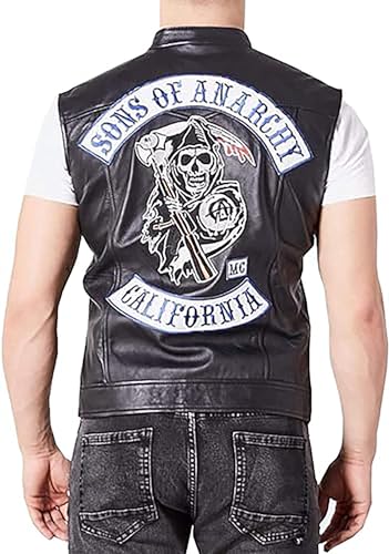 of Anarchy Vest Jacket with Multi Patches - sons of Anarchy Vest Black - Faux Leather XX-Large2