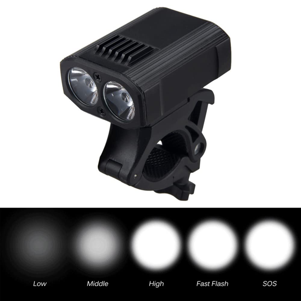 Faro Anteriore 2 LED MTB Luci per Bici 1000 Lumen Guida Notturna Mini USB Ricaricabile Lampada Anteriore per Bicicletta Luce Posteriore per Bicicletta, con luci Posteriori