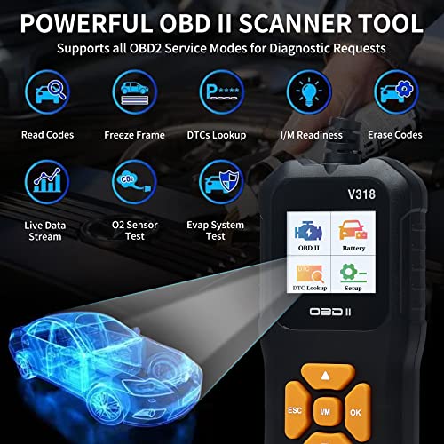 Obd2 Scanner Tuckpatts Enhanced Diagnostic Code Reader Scanner For Car Live Data Professional Mechanic Full Obdii Functions Diagnostic Code Reader Scan Tool For All Obd Ii Protocol Cars 1996, Yellow #TOP1