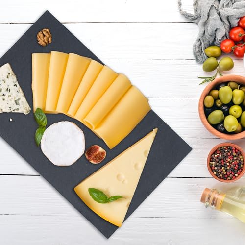 Plat de service fromage rectangulaire noir Relaxdays 26 x 16 cm