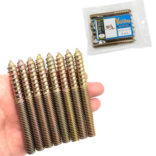 Image of 8 Pack 3 /8-16 x 3-1 /2 Inch Hanger Bolts 3 /8-16 inch Double Headed Bolts 3 /8 Wood Dowel Screw Self-Tapping Screw Hanger Bolts for Furniture Screws Threaded Rods Bolt 88.9mm Length