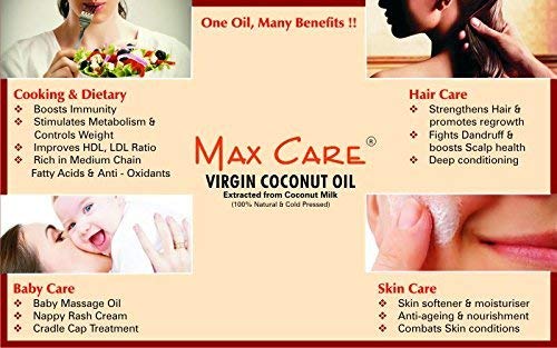 Image of Max Care Cold Pressed Virgin Coconut Oil, 1L (Pack of 2)