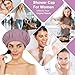 TFUSOM Shower Cap for Women Reusable Waterproof ，Shower Caps with Elastic Band, Ideal for Long Hair, Braids and All Hair Types,Medium,Purple