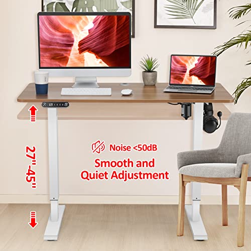 Farexon Electric Standing Desk Adjustable Height, 48”X 24‘’Stand Up Desk With Double Crossbeam Structure, Four Preset Heights, Current Protection Function,18Mm Tabletop #TOP1