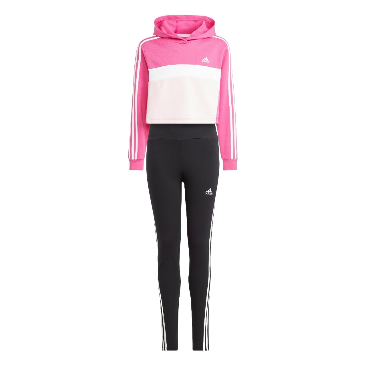 adidas Tiberio 3-stripes Colorblock Fleece Leggings Set Kids Tracksuit Niñas (Pack de 1)