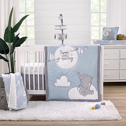 Image of Disney Dumbo Sweet Little Baby Light Blue and White Super Soft Sherpa Baby Blanket