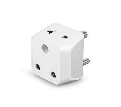 Ceptics 3 Pin Multi Plug Socket, Type D Multiple Plug Socket, 2 in 1 Plug Extension Socket - Dual Inputs for Computer, PC, Laptop, Phone - CE, RoHS - Lifetime Limited Warranty