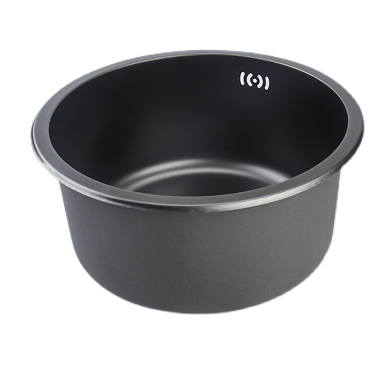 HYQOUKLR Stainless Steel Small Sink, Round Stainless Steel Single-Bowl Undermount Sink Black 28-42cm(38cm)