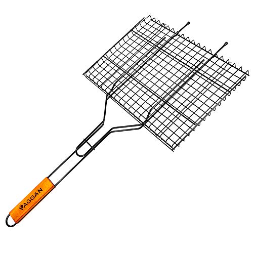 Vaggan Parrilla Brochetas 33 X 25 Cm, Madera, Negro