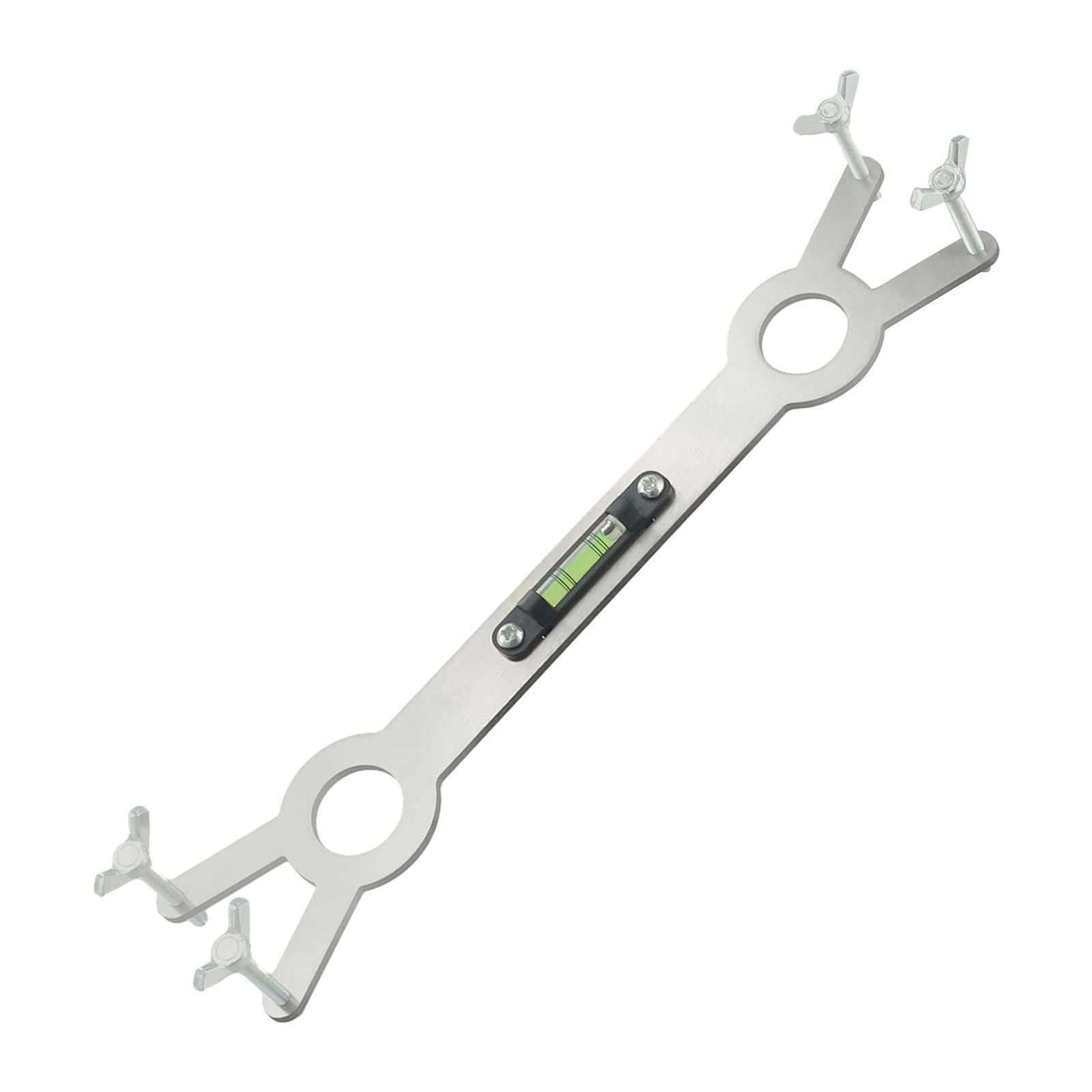 Cold and Hot for Water Shower Mixing Valve Positioner and Leveling Device with Gauge, Stainless Steel, 24 x 5 x 15 cm