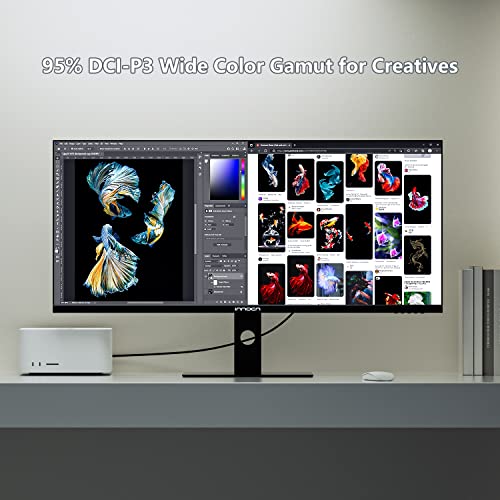 The rear of the monitor showing the various connectivity ports