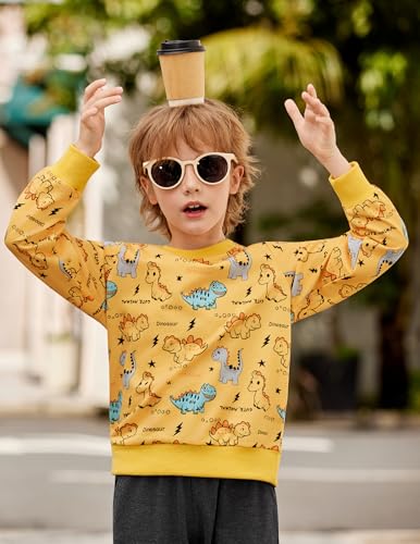 Arshiner Boys Sweatsuit Long Sleeve Print Crewneck Sweatshirt and Pant 2 Piece Set for 2-9 Years 5