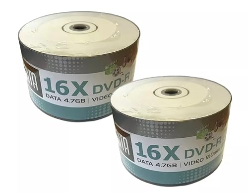Ritek Arita DVD-R Printable Discs 16x Discs Data 4.7GB Video 120 Mins White Full Face Inkjet Printable (100 Pack)