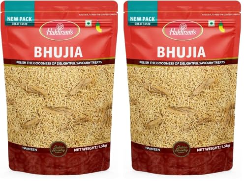 Image of Haldiram's Crunchy, Spicy & Flavorful Haldiram's Bhujia 1.5 Kg is the Perfect Anytime Snack | Made With Quality Ingredients | Ideal for Tea-Time, Guests & Festive Sharing (Pack of 2)