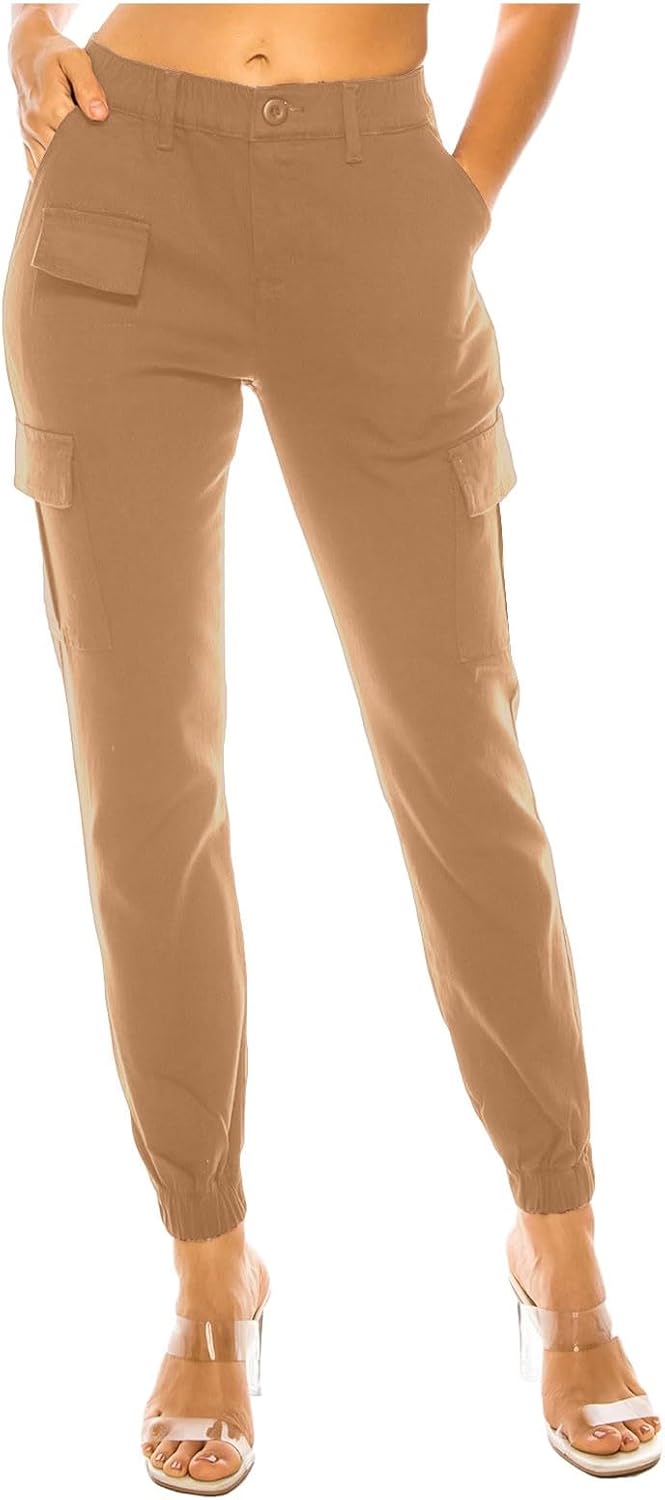 Women Cargo Joggers Outdoor Hiking Cargo Pants with Pockets Casual High Waist Stretch Tapered Trouser Ladies Dress Pants