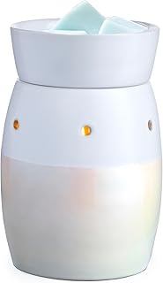Candle Warmers Etc. Midsized Illumination Fragrance Warmer- Light-Up Warmer for Warming Scented Candle Wax Melts and Tarts or Fragrance Oils to Freshen Smaller Rooms, Iridescent
