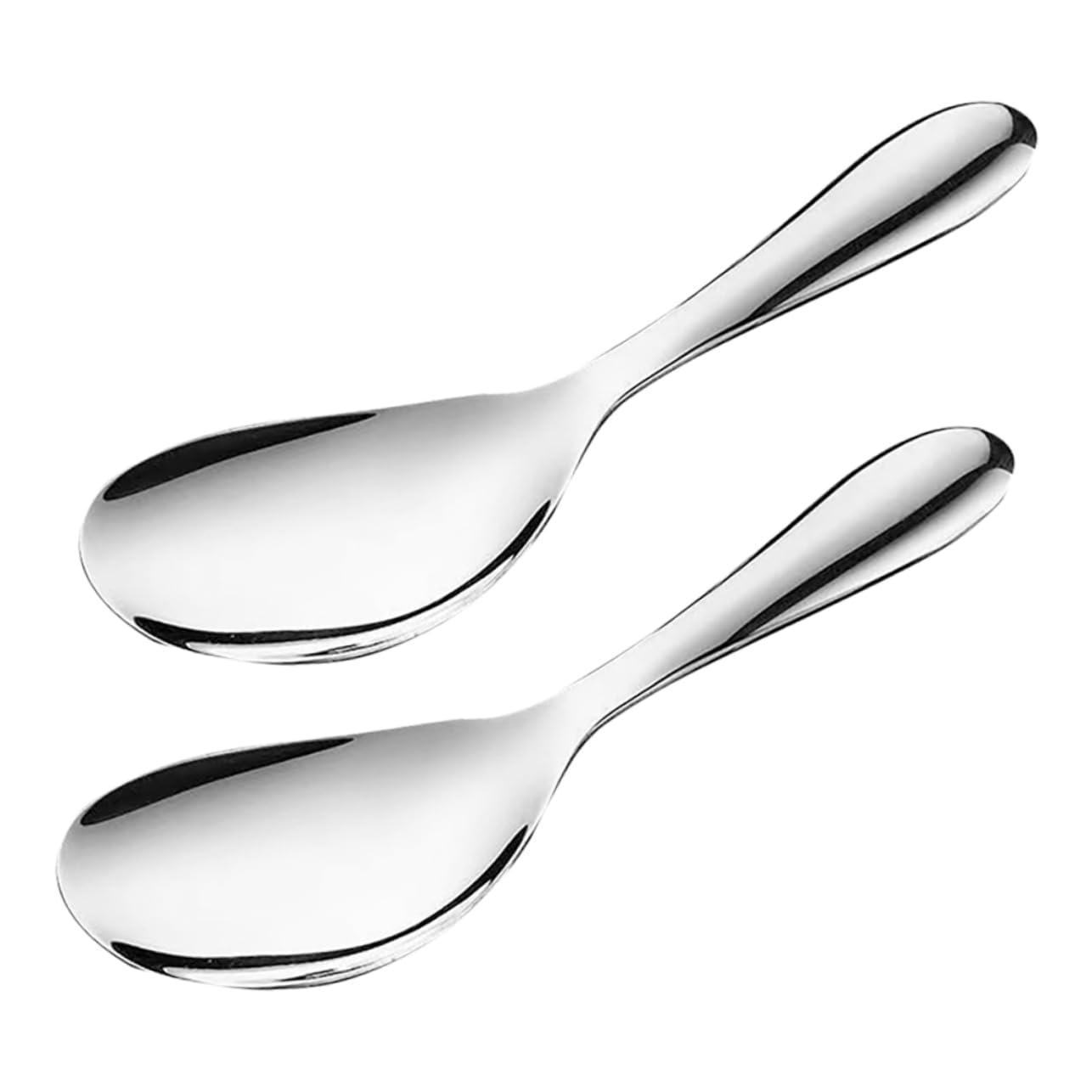 DECHOUS 2Pcs Large Stainless Steel Rice Spoon Serving Utensil for Kitchen Mirror Polished Rice Scooper Paddle for Stirring Serving Rice Soups and More