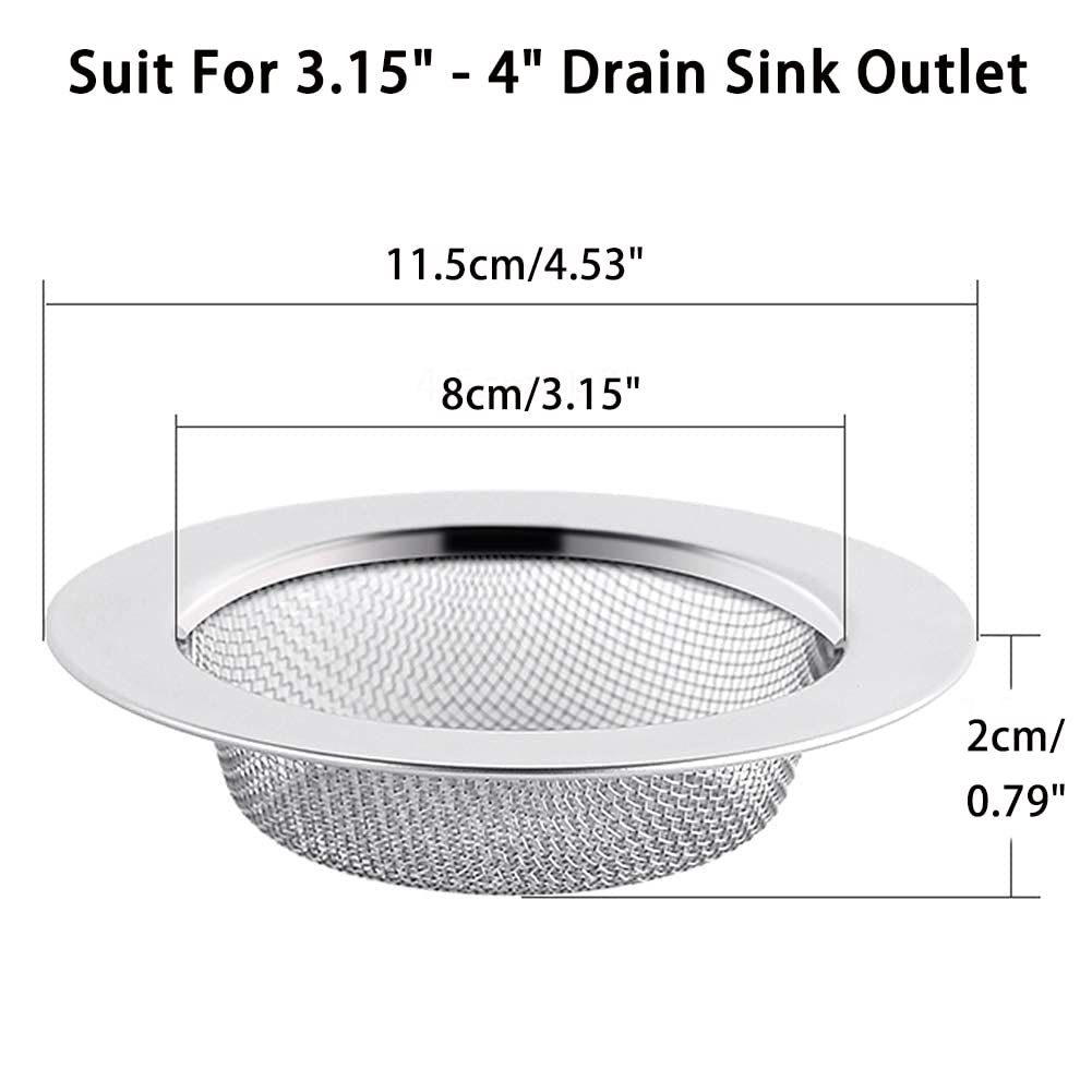 2 Filtri Per Lavello In Acciaio Inox 11 Cm Con Manico - Anti-intasamento Per Cucina E Bagno
