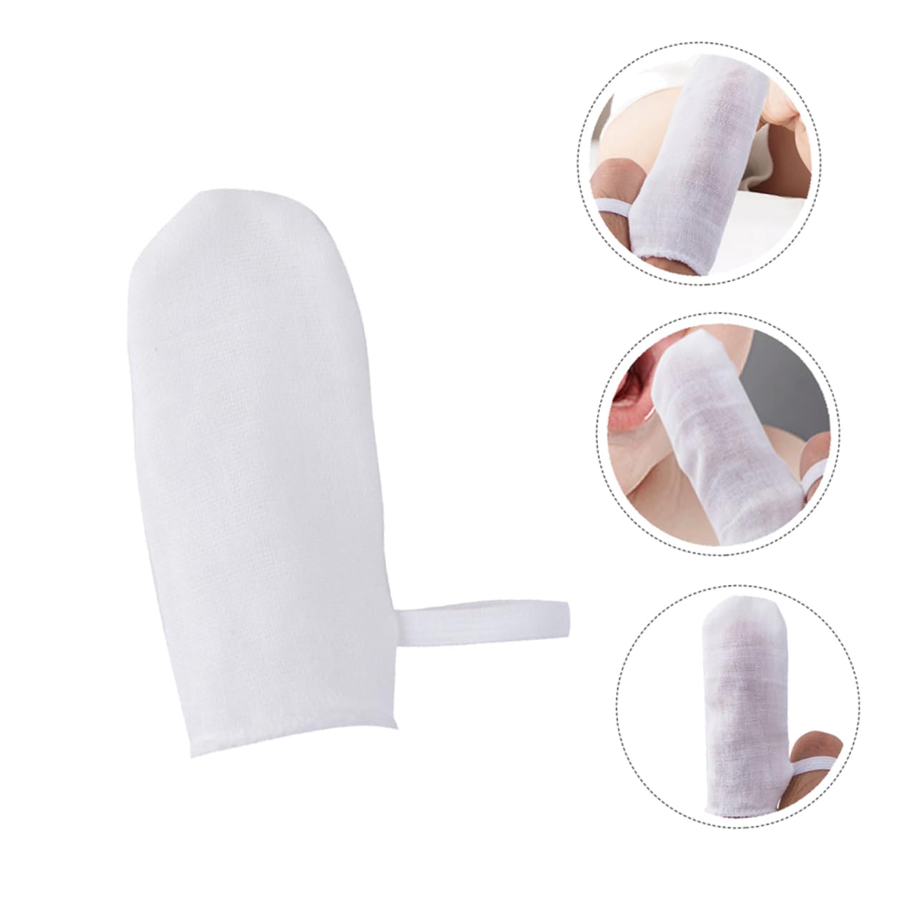 FOMIYES 3 Set Da 18 Pezzi lettino per le dita di garza spazzola per la pulizia del bagno bocca di garza per bambini spazzolino bambino Denti del bambino spazzolino in garza molare latte