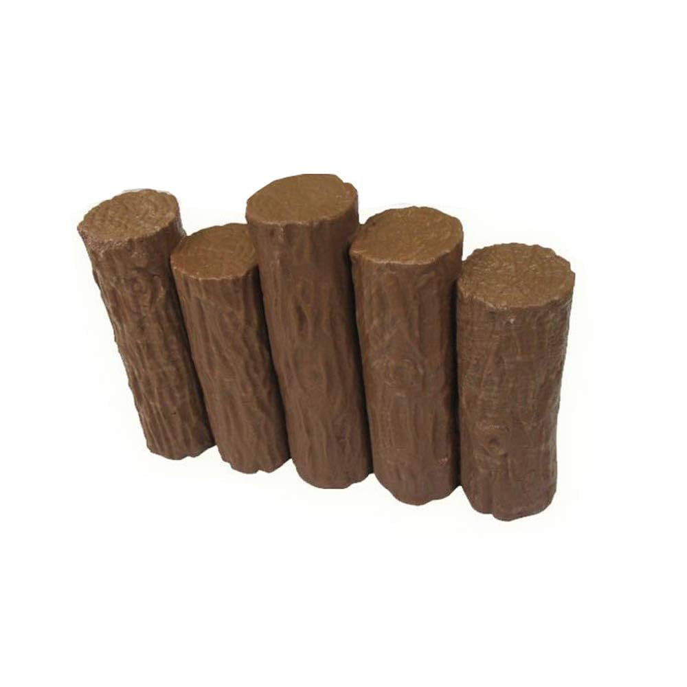 樹脂木土留めブロック 128枚セット Amazon | iimono117 樹脂製擬木 5連段違い 擬木柵 擬木丸太 花壇