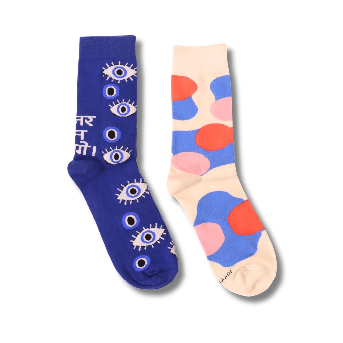 THELA GAADI Colourful Quirky Socks - 100% Combed Cotton Funky Printed Socks for Men & Women | Crew Length Socks | Unisex, Breathable, Odour Free, Free Size | Pack of 2 Pairs-image-18