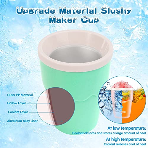Slushy Maker Tasse mit Löffel, schnell einfrierende Smoothies Tasse, Aluminium Kühlbecher Doppelschicht Slushy Maker, hausgemachte Eiscrememaschine DIY es für Kinder und Familie (Rosa) – Bild 4