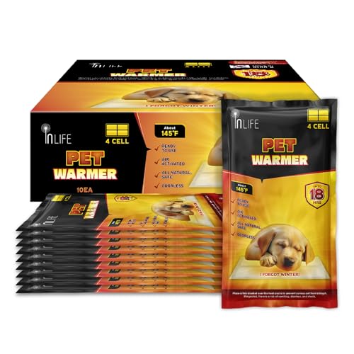 InLife Super Warmer for Dogs and Cats | All Natural & Safe, Instant Quick Heat, Easy & Comfortable Warmth | Air Activated, Steady Long-Lasting | Odorless, 10 Packs by InLife - Used condition - US$14.66