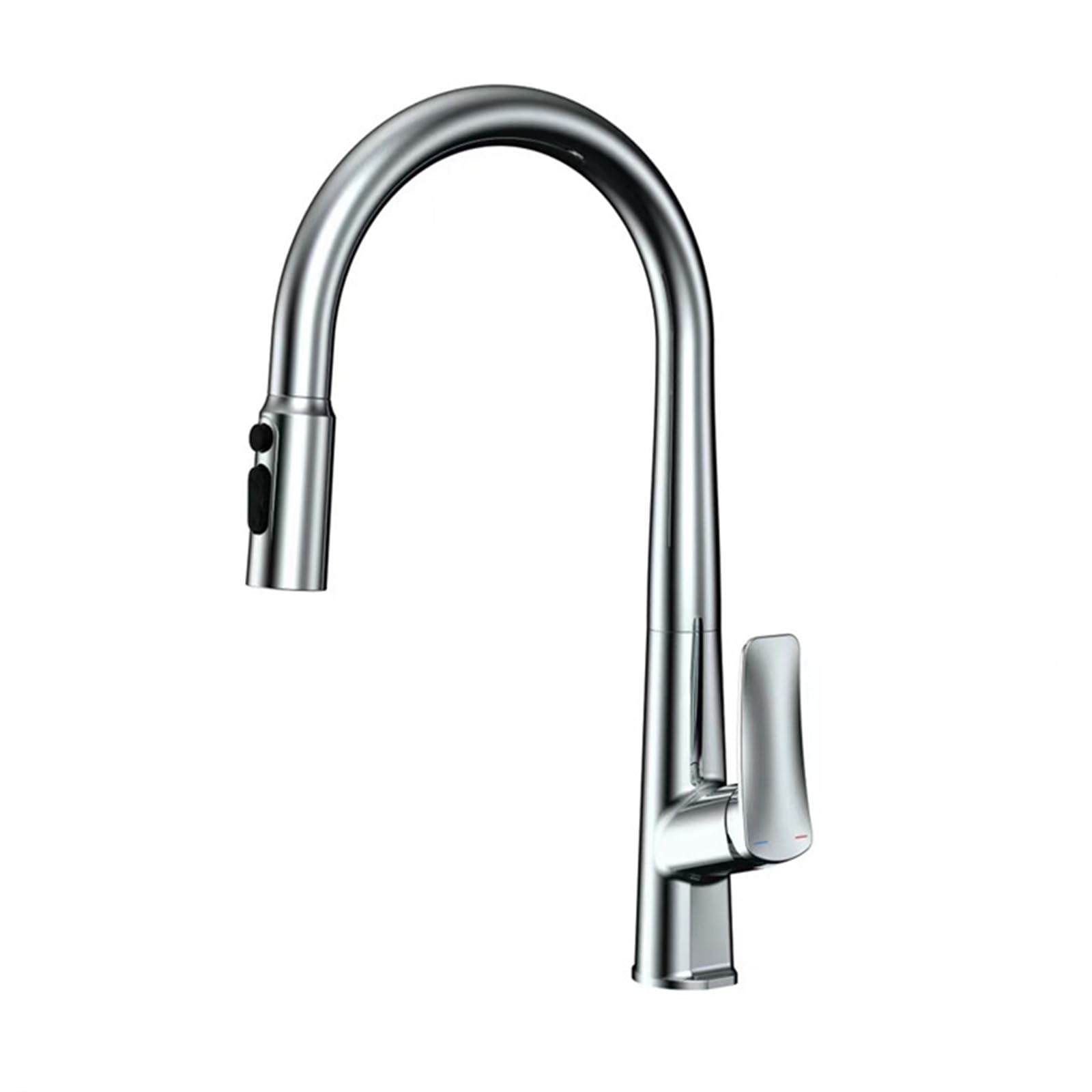 ZYCHSJXA Chrome Kitchen Taps with Pull Out Spray Faucet Mixer Tap Hot and Cold Gooseneck Spout