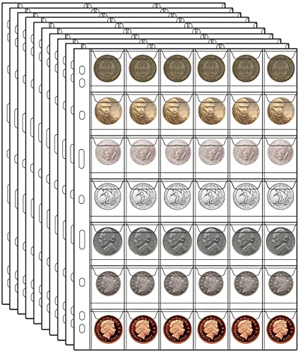 Evita el deterioro con páginas de colección de monedas y fundas para carpetas de 9 agujeros