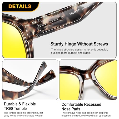 Image of URUMQI Night Driving Glasses Polarized Fit Over Night Vision Glasses Women