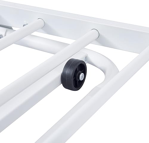 Miniatura 35 de Sofá cama de metal de tamaño matrimonial con nido ajustable de tamaño individual, nido plegable portátil, soporte de listones de metal, cama Negro