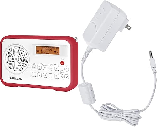 Miniatura 10 de Sangean PR-D18BU AMFMRadio digital portátil con parachoques protector (blancoazul) y adaptador de CA de alimentación de conmutación ADP-PRD18 para