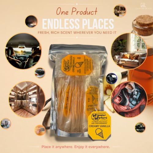 Image of Wonder Wafers 75 count Air Fresheners Individually Wrapped, Creamy Vanilla Fragrance