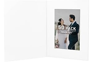 Golden State Art Photo Card Folders for Invites and Special Events (White, Pack of 50)