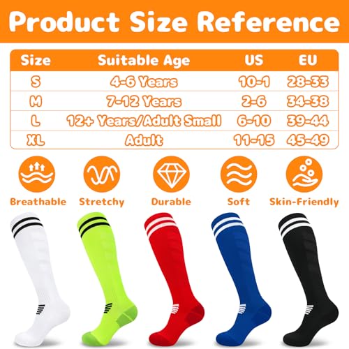 Image of Olreco Kids Soccer Socks Youth Baseball Socks Men Women Softball Sock for Girls Boys Football Sock Men Team Sports Accessory
