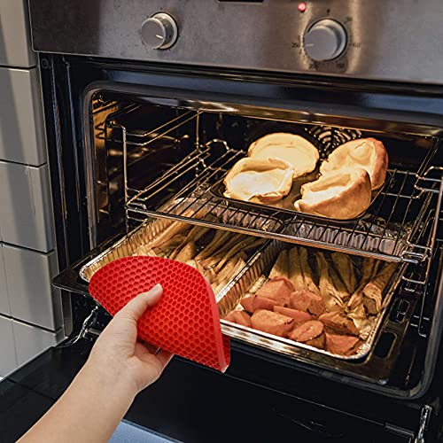 Image of Countertop Protector Heat Resistant Trivets for Hot Pots and Pans - Non-Slip Insulated Heat Pads for Kitchen Counter Red Pack of 2