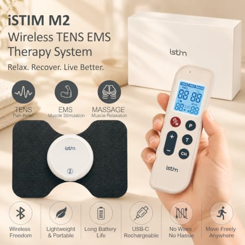 iSTIM M2 Wireless TENS EMS & NMES Therapy System for Pain Relief & Muscle Recovery